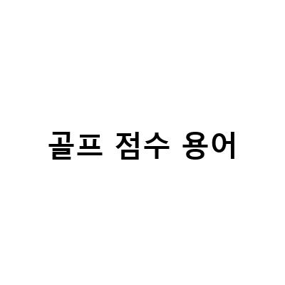 골프 점수 용어와 스코어 계산하는 방법 feat. 버디 라베 싱글