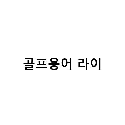 골프용어 총정리! 알아두면 유용한 용어들