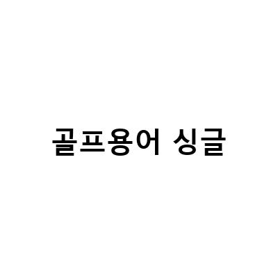 골프용어 싱글 라베, 버디, 라이, 이글의 뜻 총정리!