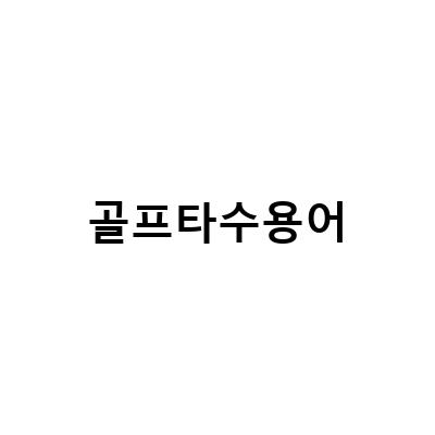 쉽게 알아보는 골프 규칙과 타수용어, 라운딩에서 꼭 알아야 할 리스트