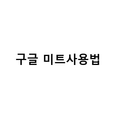 구글 미트 사용법 총정리! 무료 화상회의 툴로 쉽게 배우자