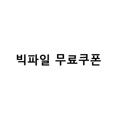 빅파일 무료쿠폰으로 파일 전송 비용을 0원으로!