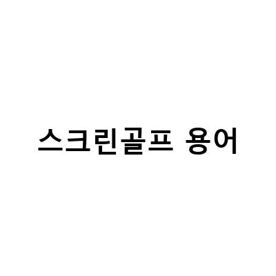 쉽게 알아보는 골프 스크린용어 및 라운드 설정 가이드