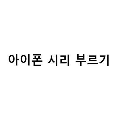 아이폰 시리 부르기 설정 시리야 끄기, 활성화 안됨 오류 해결 방법