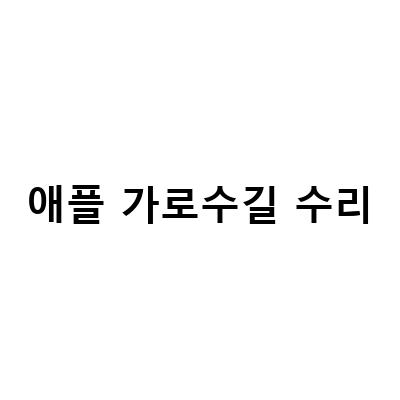 아이폰 액정 카메라 수리 시간과 비용, 애플 가로수길 공식 리퍼 비용 정보