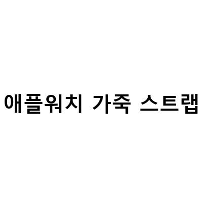 애플워치 SE 가죽스트랩 얼루어웨이브 비스포크 교체 쉬운 방법과 추천 제품