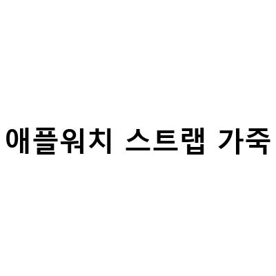 애플워치 스트랩 빼는 방법 – 고급 가죽 스트랩과 디버클 방식의 꿀팁!