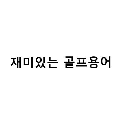AMG골프아카데미, 즐겁게 배우는 재미있는 골프 용어