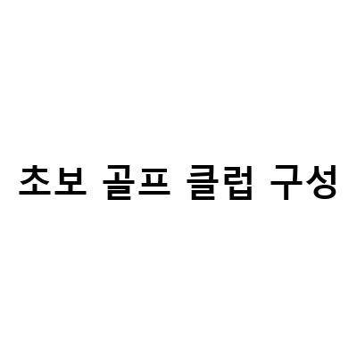 초보 여성 골퍼를 위한 골프 클럽 종류와 구성 세트 추천