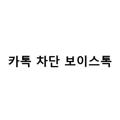 카톡 보이스톡 차단 시 생기는 문제점과 해결 방법