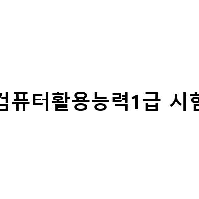 컴퓨터활용능력1급 시험 준비와 합격을 위한 전략과 팁