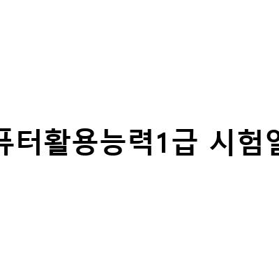 컴퓨터활용능력1급 시험 준비 가이드: 효율적인 학습 방법과 팁