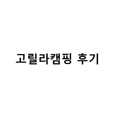 고릴라캠핑 후기-고릴라캠핑 후기 모음 – 인천, 목포, 군산 캠핑용품점 방문기