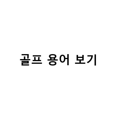 골프 스코어 용어, 파와 버디의 의미와 이해 방법