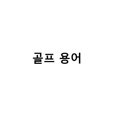 골프용어와 룰, 골프채 부위별 용어 정리! 골린이를 위한 필수 가이드
