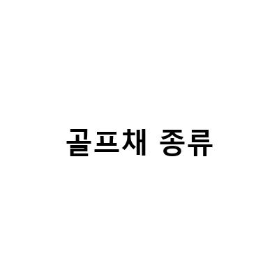 골프채 종류 이름 총정리와 선택 방법