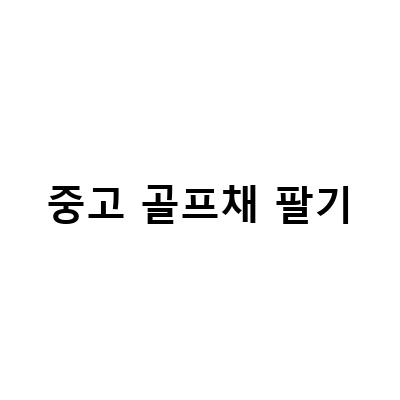 서울 중고골프샵, 중고골프채 매입 팔기 처분 매장 선택의 최적 해결책