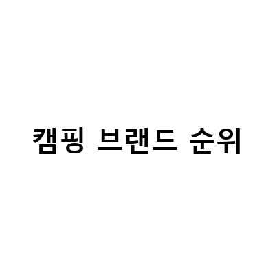 캠핑 브랜드 순위-캠핑텐트 브랜드순위 TOP7과 국내 캠핑카 업체 순위, 보국 전기요 캠퍼의 1순위 캠핑 전기장판!