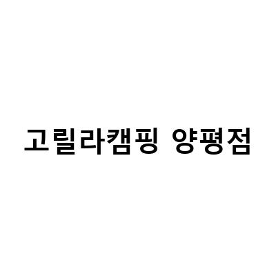 고릴라캠핑 양평점-캠핑 용품 구매 전 꼭 알아봐야 할 고릴라 캠핑 서울 양평점