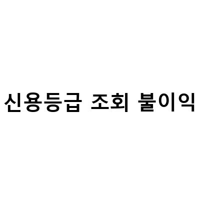 신용등급 조회 불이익-신용등급 조회의 불이익과 대출에 미치는 영향에 대한 정보