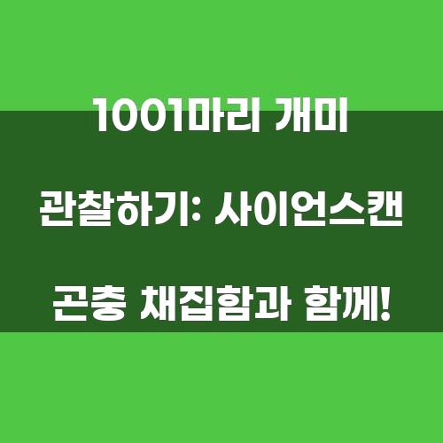 1001마리 개미 관찰하기: 사이언스캔 곤충 채집함과 함께!