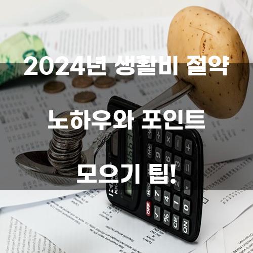 2024년 생활비 절약 노하우와 포인트 모으기 팁!