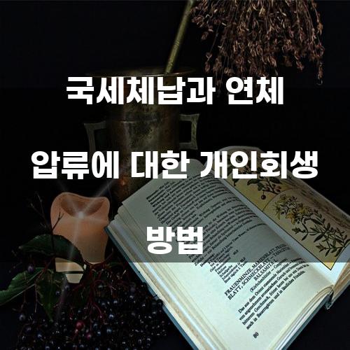 국세체납과 연체 압류에 대한 개인회생 방법