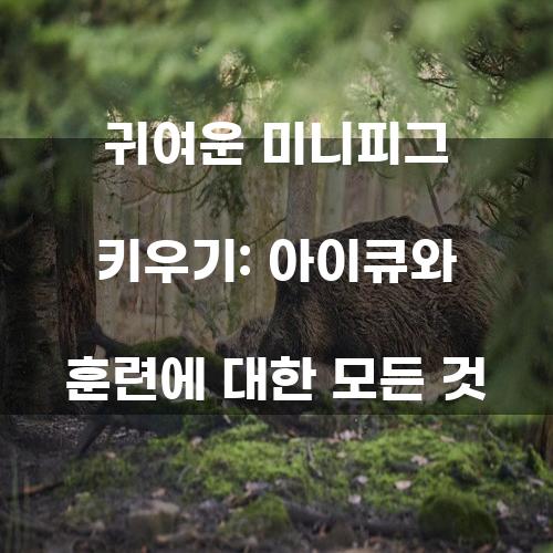 귀여운 미니피그 키우기: 아이큐와 훈련에 대한 모든 것