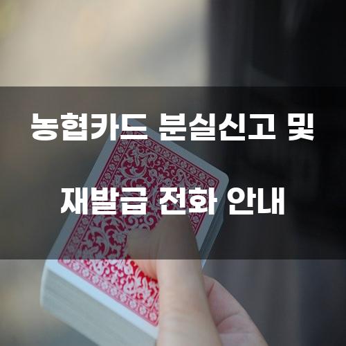 농협카드 분실신고 및 재발급 전화 안내