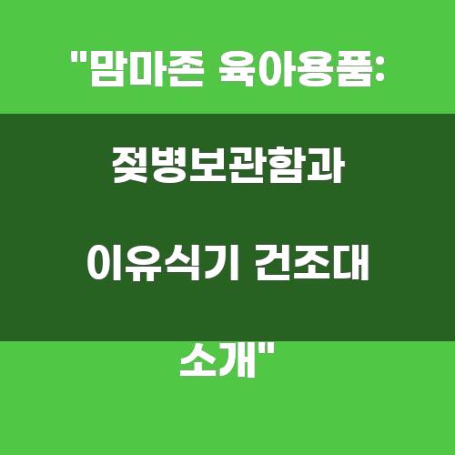 맘마존 육아용품: 젖병보관함과 이유식기 건조대 소개