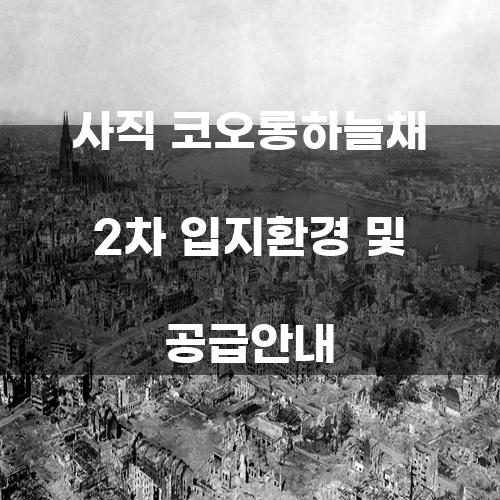 사직 코오롱하늘채 2차 입지환경 및 공급안내