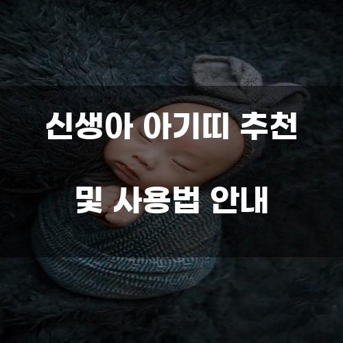 신생아 아기띠 추천 및 사용법 안내