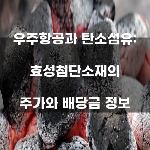 우주항공과 탄소섬유: 효성첨단소재의 주가와 배당금 정보