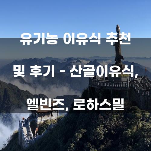 유기농 이유식 추천 및 후기 – 산골이유식, 엘빈즈, 로하스밀