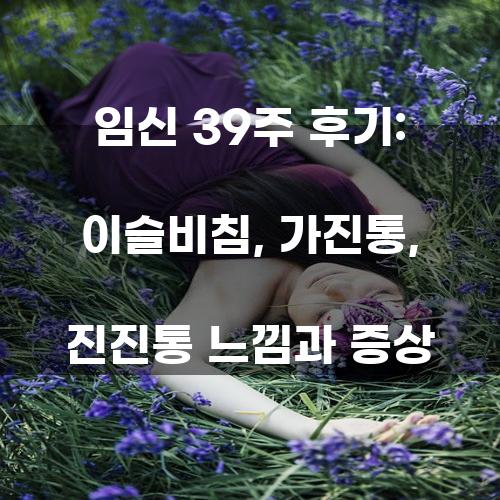 임신 39주 후기: 이슬비침, 가진통, 진진통 느낌과 증상