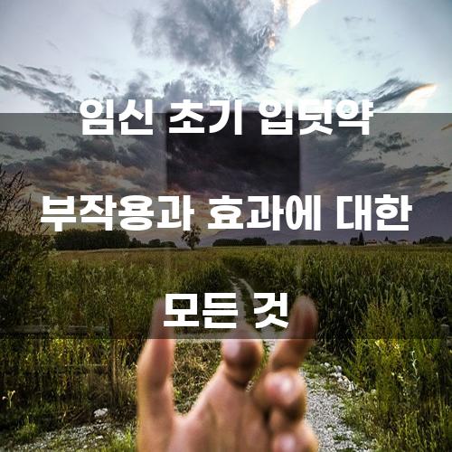 임신 초기 입덧약 부작용과 효과에 대한 모든 것