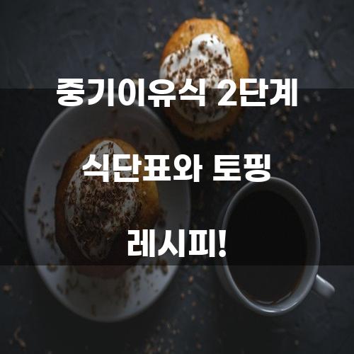 중기이유식 2단계 식단표와 토핑 레시피!
