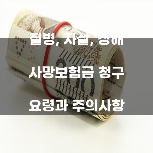 자살, 상해 사망보험금 청구 요령과 주의사항