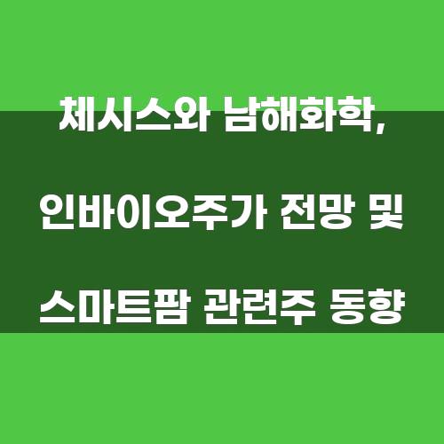 체시스와 남해화학, 인바이오주가 전망