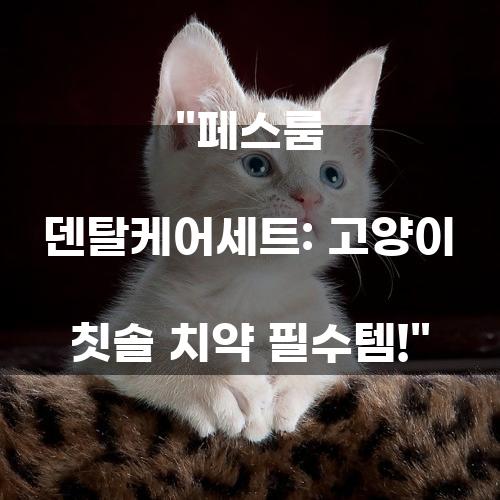 페스룸 덴탈케어세트: 고양이 칫솔 치약 필수템!