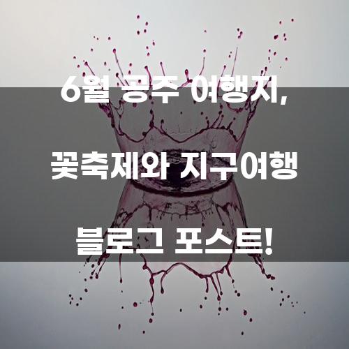 6월 공주 여행지, 꽃축제와 지구여행 블로그 포스트!