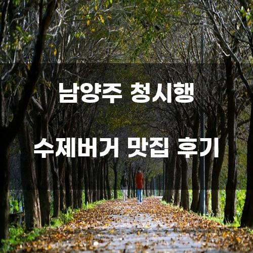 남양주 청시행 수제버거 맛집 후기