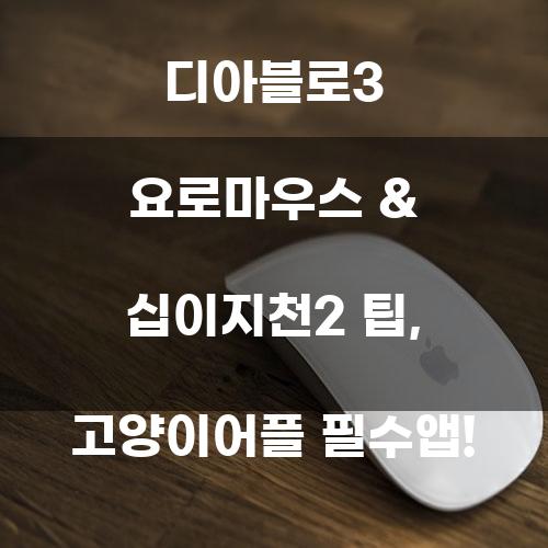 디아블로3 요로마우스 & 십이지천2 팁, 고양이어플 필수앱!