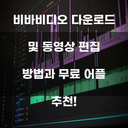비바비디오 다운로드 및 동영상 편집 방법과 무료 어플 추천