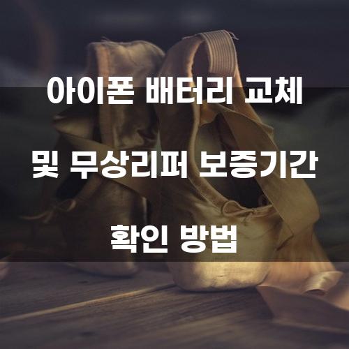 아이폰 배터리 교체 및 무상리퍼 보증기간 확인 방법
