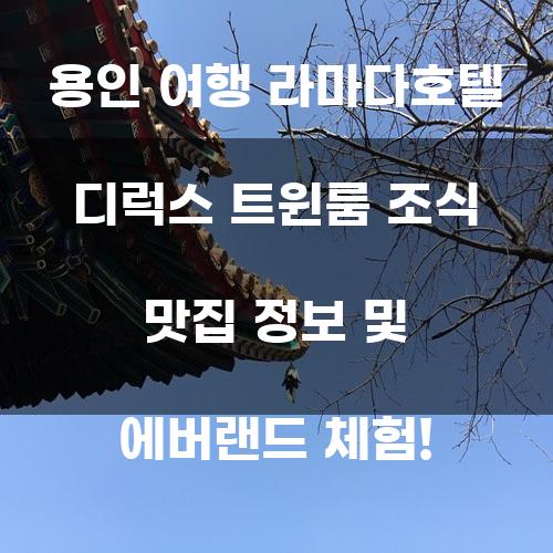 용인 여행 라마다호텔 디럭스 트윈룸 조식 맛집 정보 및 에버랜드 체험!