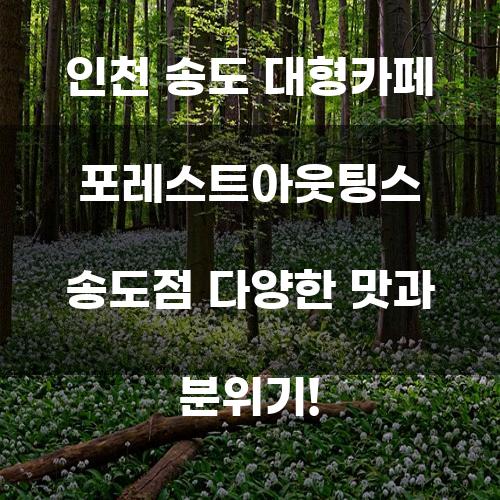 인천 송도 대형카페 포레스트아웃팅스 송도점 다양한 맛과 분위기!