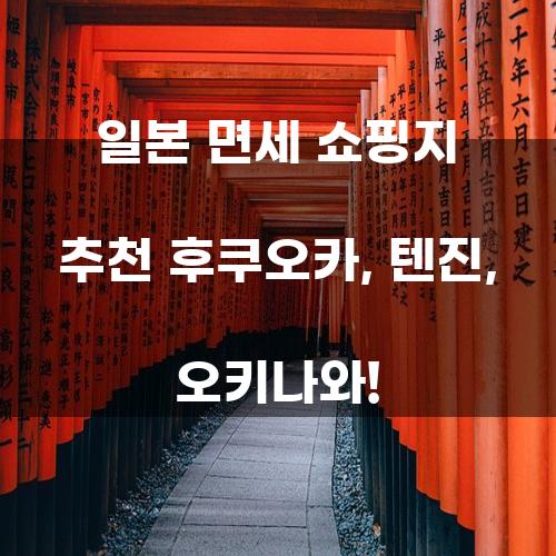 일본 면세 쇼핑지 추천: 후쿠오카, 텐진, 오키나와