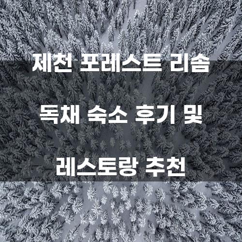 제천 포레스트 리솜 독채 숙소 후기 및 레스토랑 추천