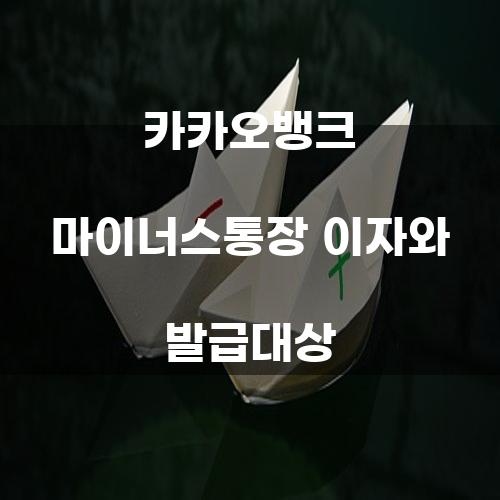 카카오뱅크 마이너스통장 이자와 발급대상